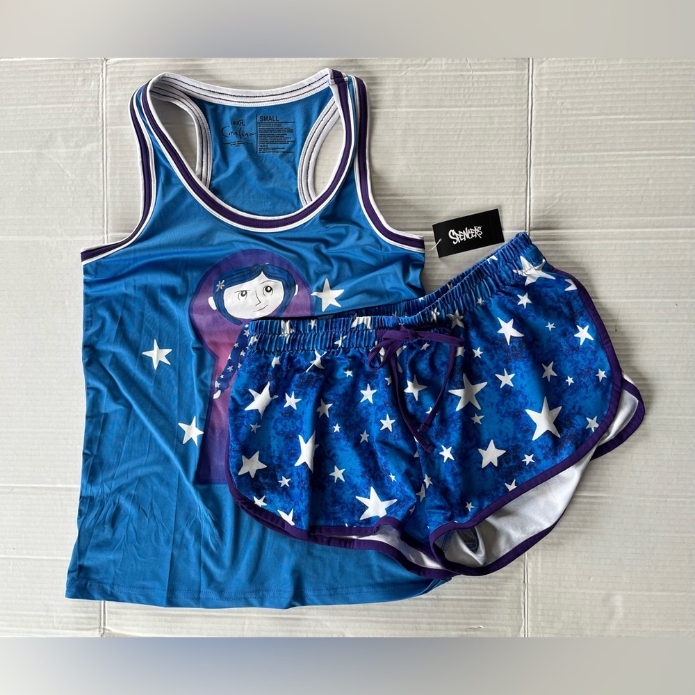 Spencers Coraline Pajama Set Tank Top Shorts Adult Small